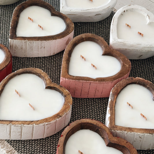 Burnin’ Love Wooden Heart Candle