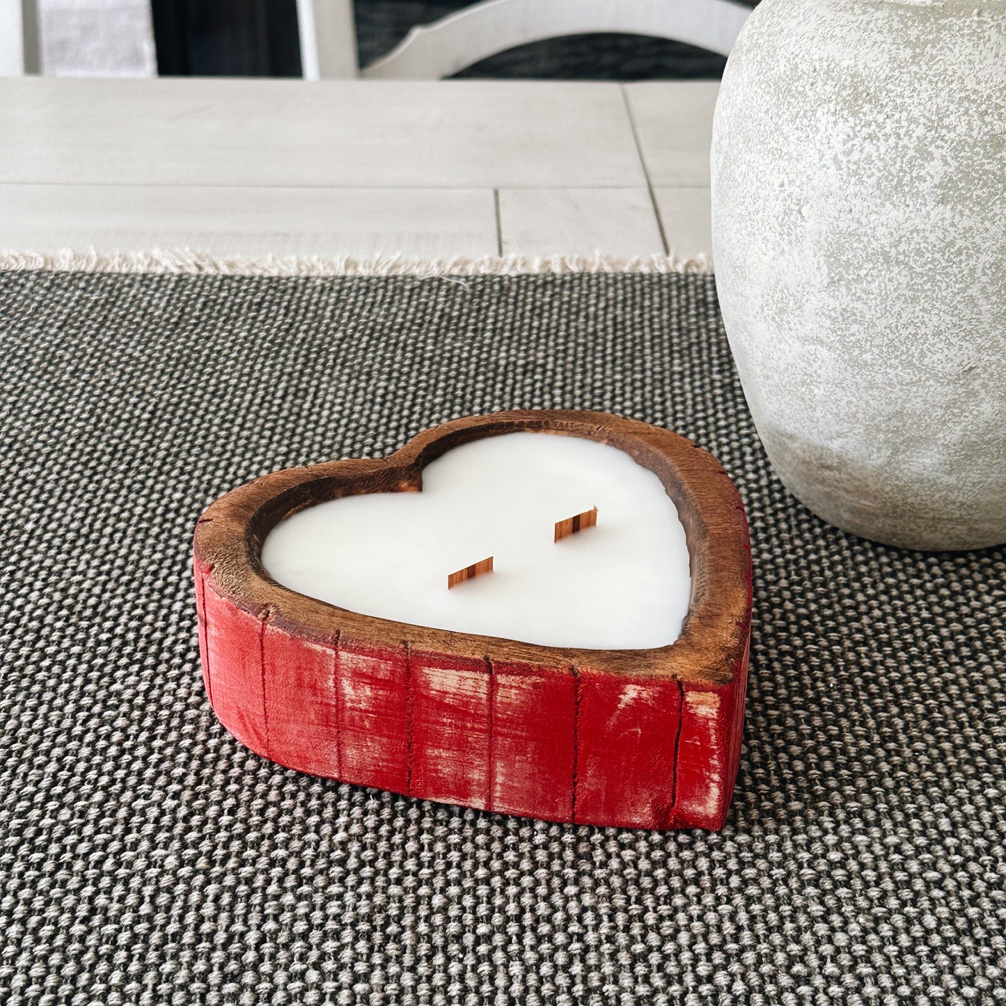 Burnin’ Love Wooden Heart Candle
