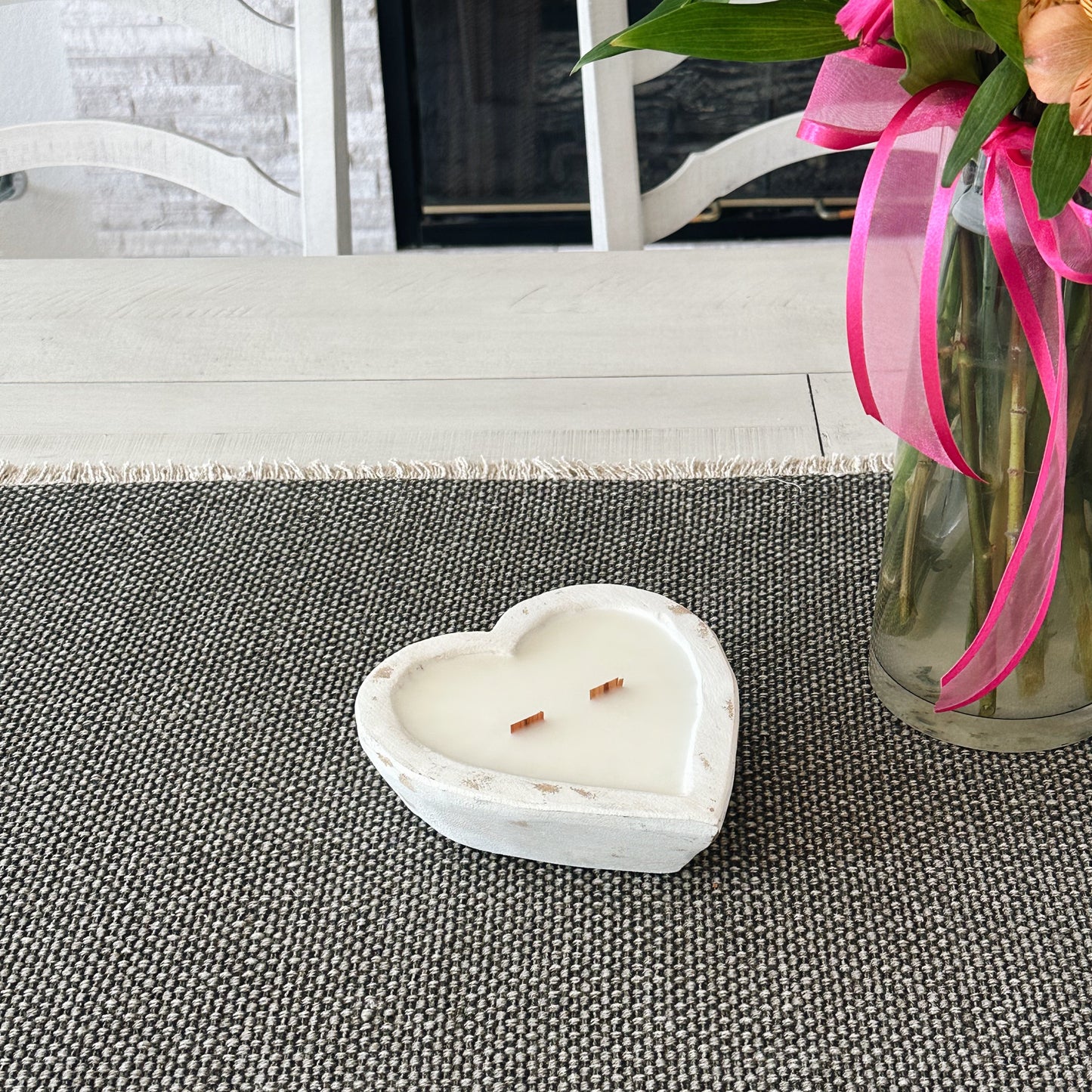 Burnin’ Love Wooden Heart Candle