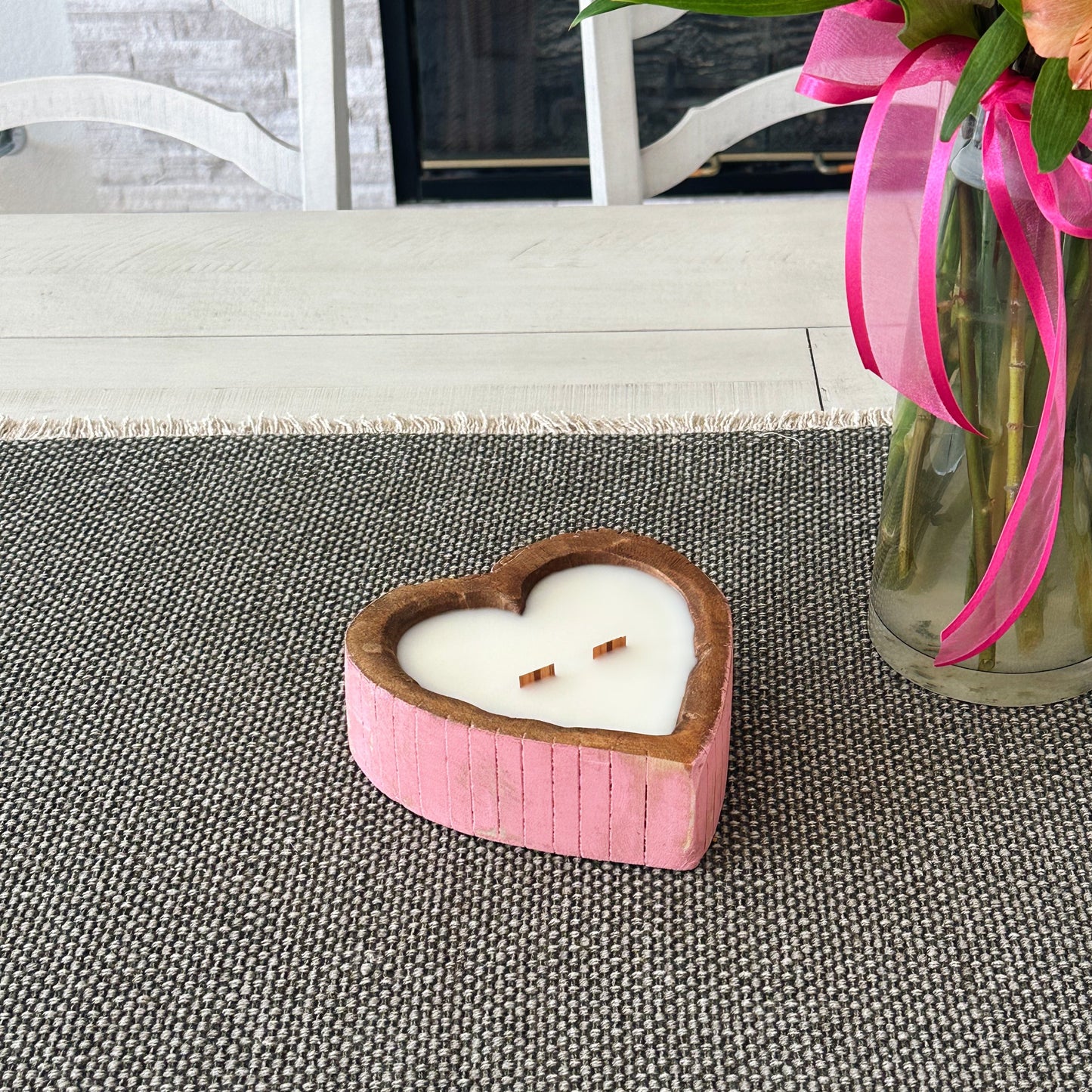 Burnin’ Love Wooden Heart Candle