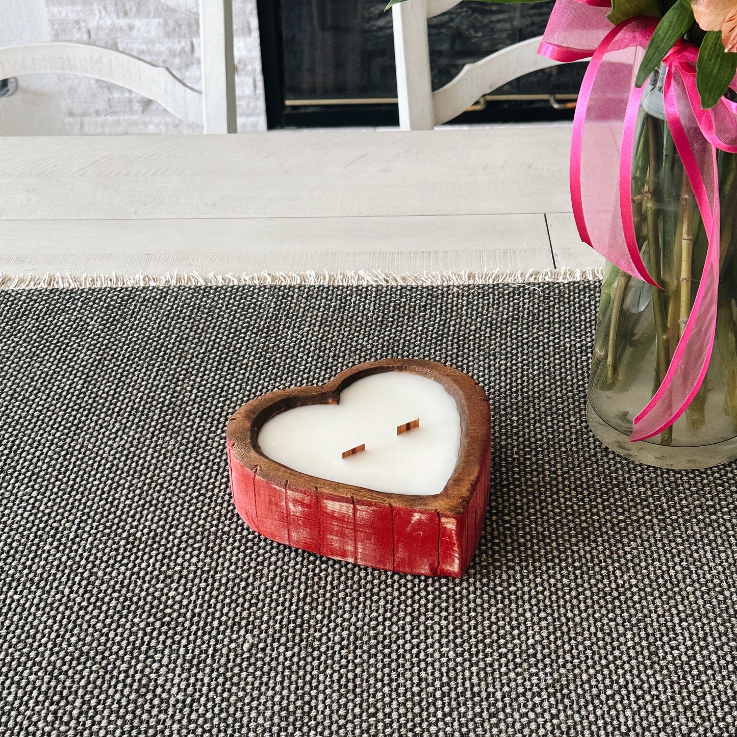 Burnin’ Love Wooden Heart Candle