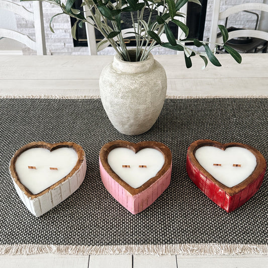 Burnin’ Love Wooden Heart Candle
