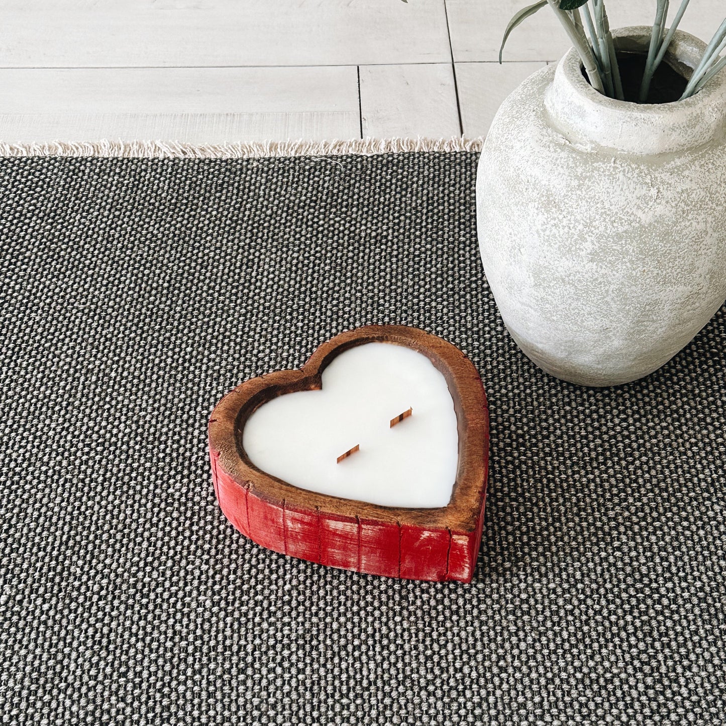 Burnin’ Love Wooden Heart Candle
