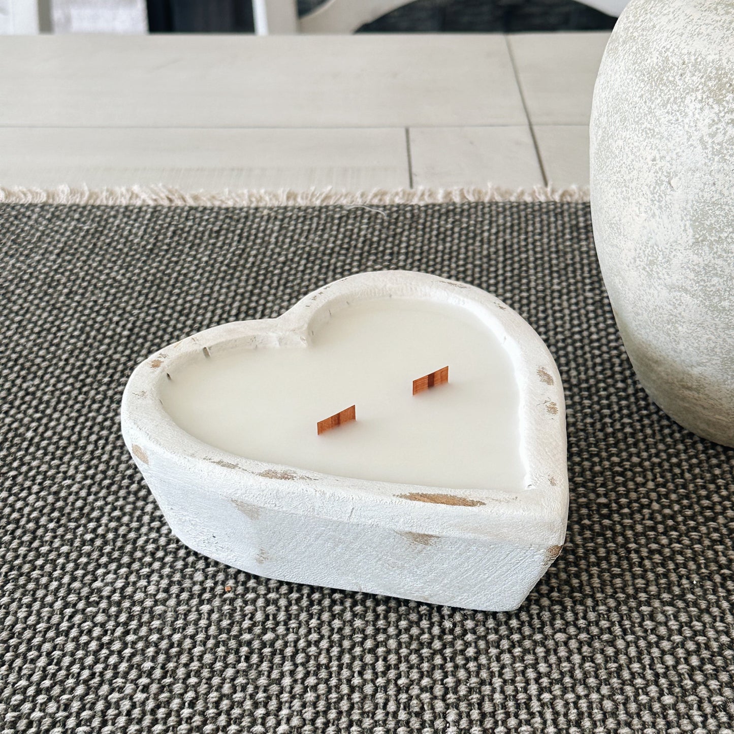 Burnin’ Love Wooden Heart Candle