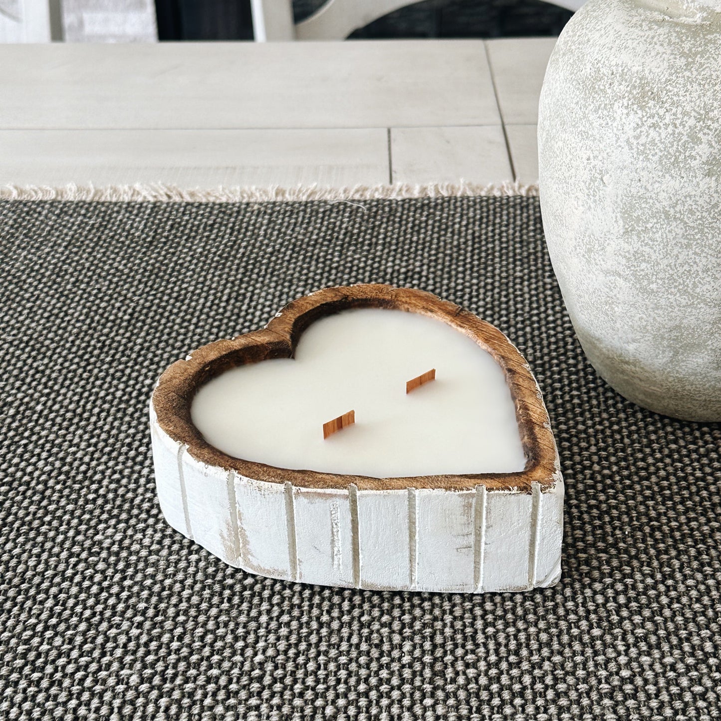 Burnin’ Love Wooden Heart Candle