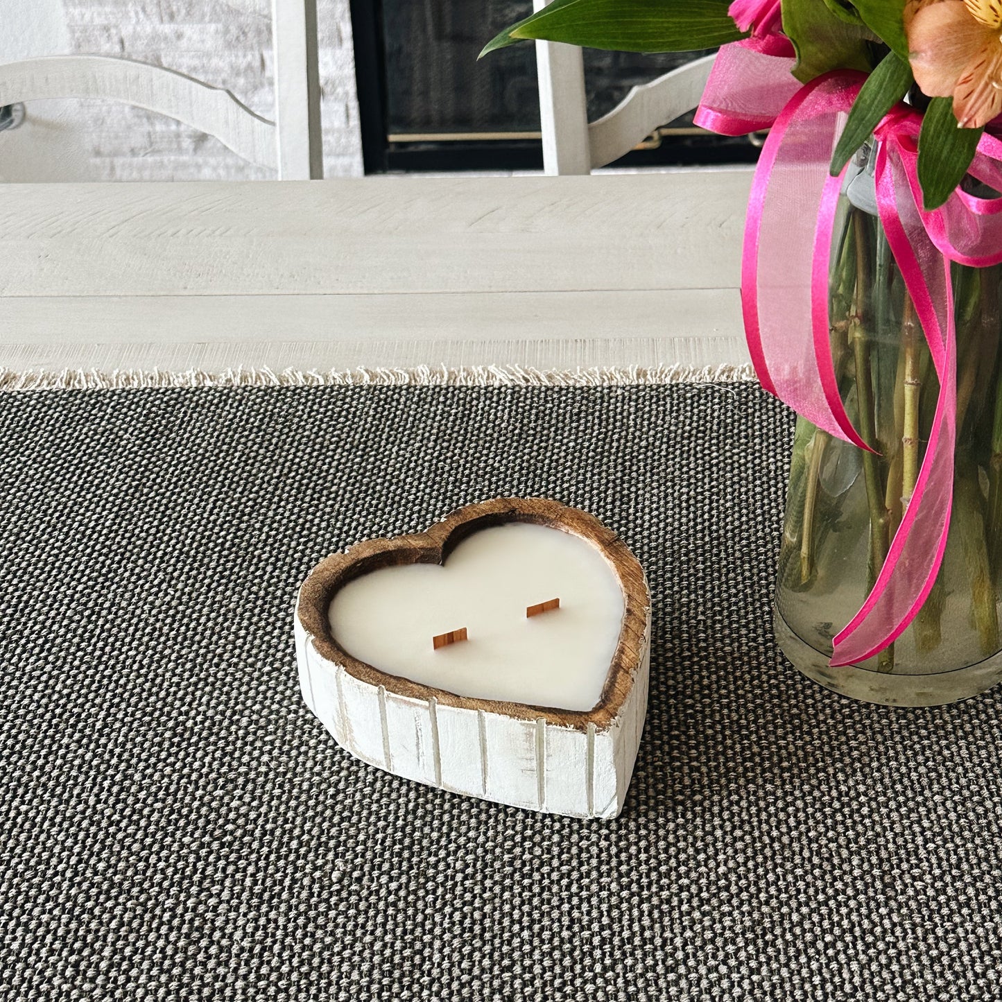 Burnin’ Love Wooden Heart Candle